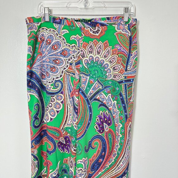 Lauren Ralph Lauren Mandala‎ Palazzo Wide Leg Lined Paisley Pants Size 8 - Picture 2 of 4